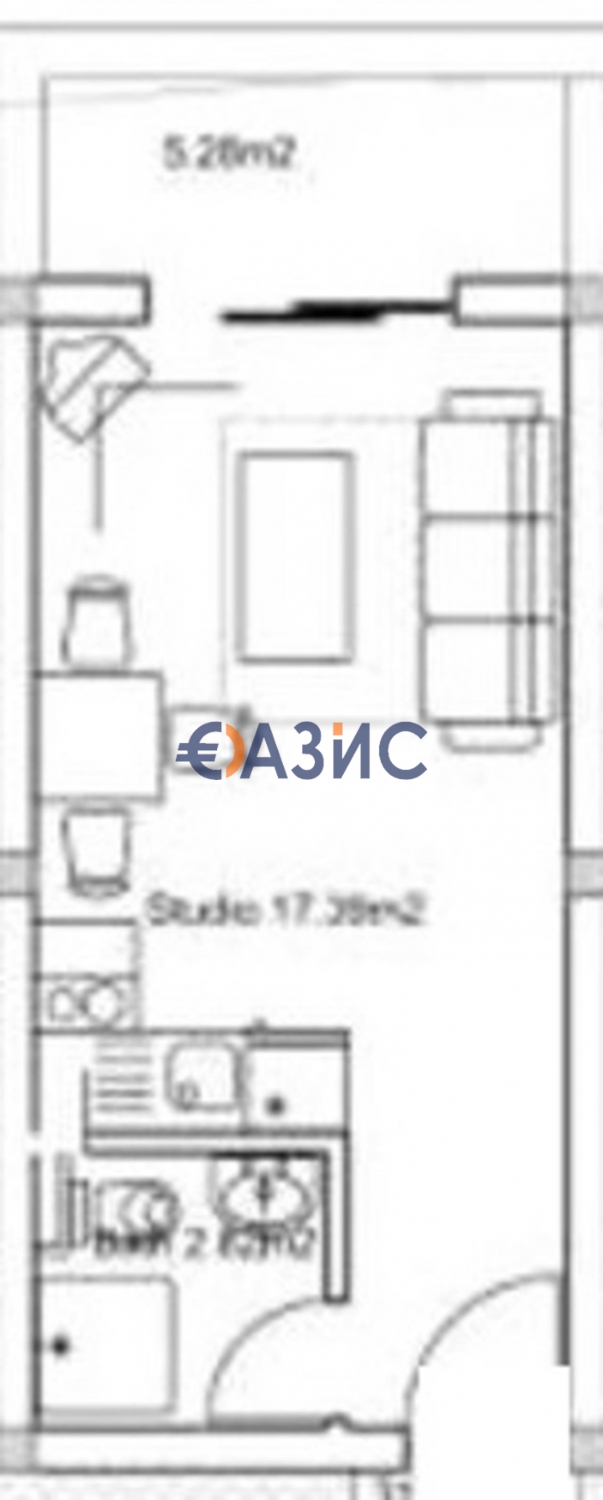 Apartamento 30 m² Nesebar, Bulgaria