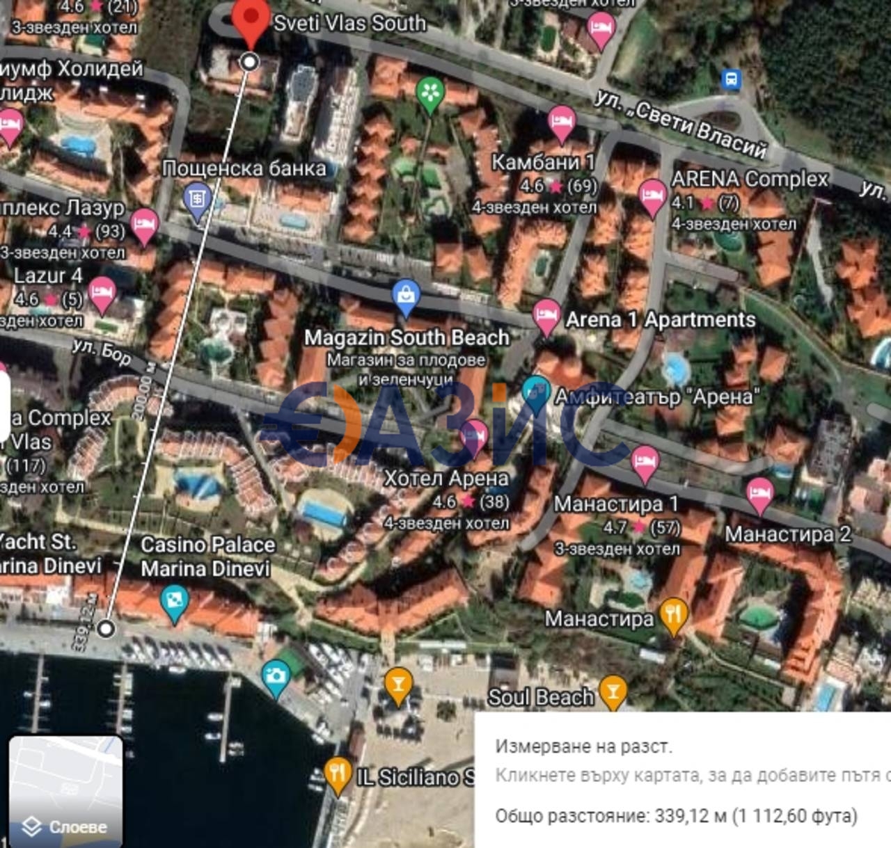 2 bedroom apartment 48 m² Sveti Vlas, Bulgaria